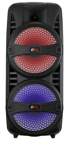 QFX - Bluetooth Rechargeable Speaker with LED Lights - Black-Front_Standard 