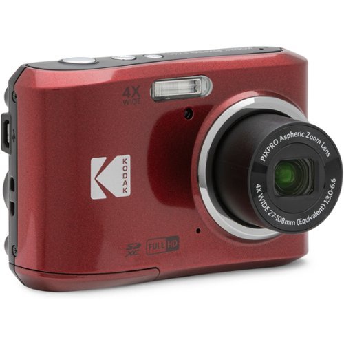 Kodak PIXPRO FZ45 16MP Digital Camera Red with Lexar 64GB Memory