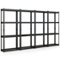 Costway - 4 PCS 4-Tier Metal Shelving Unit Heavy Duty Wire Storage Rack with Anti-slip Foot Pads - Black-Front_Standard