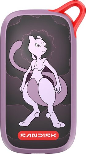 SANDISK - 1TB Pokémon Portable SSD, Mewtwo Edition, up to 5x faster than old-school portable hard drives - purple