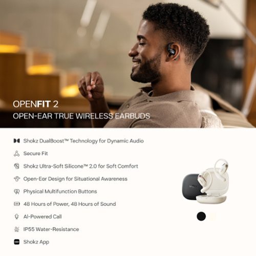 Shokz OpenFit 2 Open-Ear True Wireless Earbuds - Black BUY IN AUSTRALIA