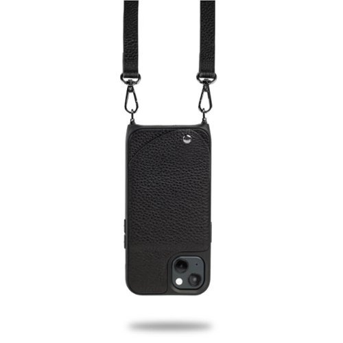 Noémie - Wallet & Crossbody Strap Case for iPhone 13 - Black-Front_Standard 