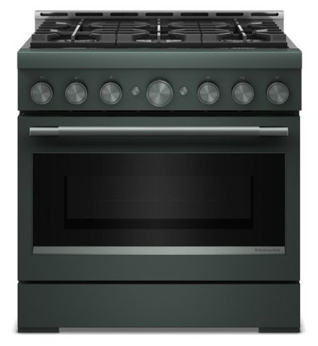 KitchenAid - 5.1 Cu. Ft Commercial Gas Range with No Preheat Air Fry Mode and 6 Burner - Juniper-Front_Standard