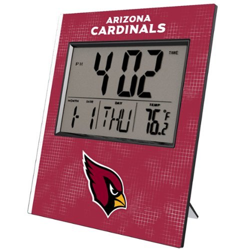 Keyscaper - Arizona Cardinals Cross Hatch Digital Desk Clock - Multicolor-Front_Standard 