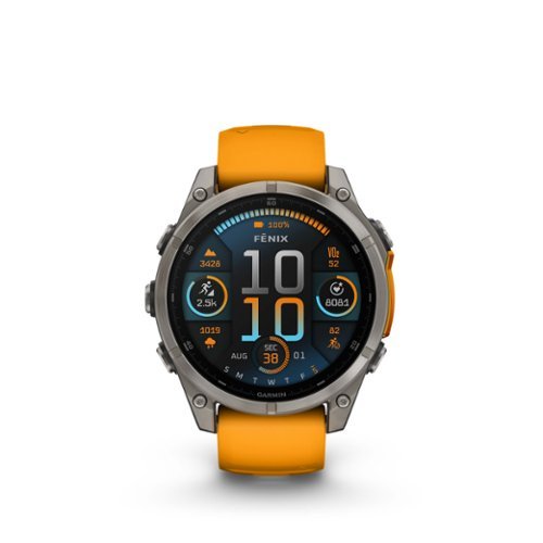 Garmin Fenix 8 47mm Sapphire AMOLED Titanium GPS Watch Orange