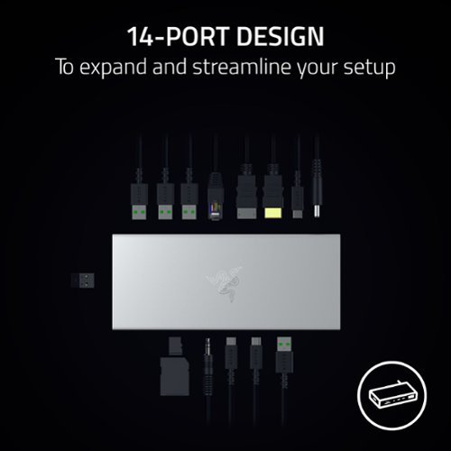 Razer USB 4 Dock Station with 14 Ports - Mercury GLOBAL SHIPPING