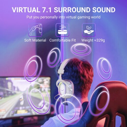 FIFINE USB Wired Gaming Headset: RGB, 7.1 Surround Sound, Detachable Mic, Over-Ear Soft Ear Pads for PC, Mac, PS5/PS4 - White WHERE TO BUY