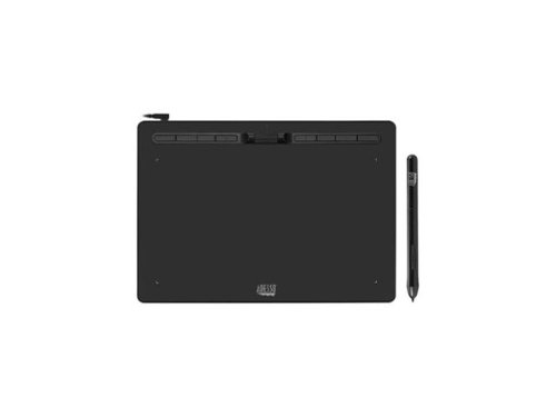 Adesso - 12" x 7" Graphic Tablet - 5080 lpi, 8192 Pressure, Pen - Mac/PC - Wired - Black-Front_Standard 