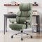 Brick Attic - Big and Tall Ergonomic Office Chair, Wide Executive Leather Reclining Gaming Chair with Footrest - Green-Front_Standard