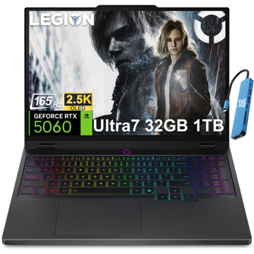  Lenovo - Legion 5i 15.1" 2.5K OLED Gaming Laptop - Intel Core Ultra7 255HX 2025 - NVIDIA GeForce RTX 5060 - 32GB RAM - 1TB SSD - Eclipse Black