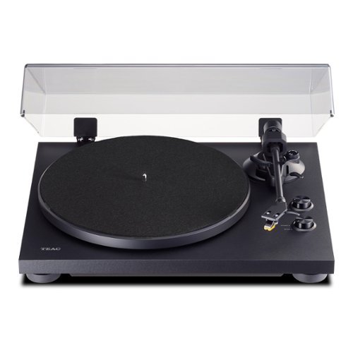 TEAC - TN-280BT-A3 Belt-Drive Wireless Turntable with Bluetooth, Phono Amp, and Pre-Installed Audio-Technica MM Cartridge - Black-Front_Standard 