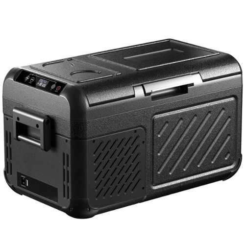 SIMZLIFE - 12 Volt Refrigerator, 19QT(18L) Portable Car Refrigerator, -4℉~68℉, 12/24V DC & 110-240V AC, Mini Fridge for RV Camping - Black-Front_Standard 