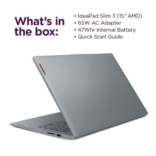 Lenovo IdeaPad Slim 3 15.6 Full HD Touchscreen Laptop - AMD Ryzen 7 5825U - 16GB Memory - 512GB SSD - Arctic Grey BUY IN EUROPE