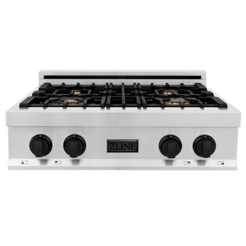 ZLINE - Autograph 30 in. Legacy Rangetop w/ 4 Burners and Matte Black Accents - Stainless Steel