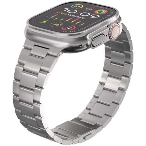 Ultra Supply Co - Titanium Band for Apple Watch Ultra 3/2/1 49mm - Magnet Buckle - Easy Resize Tool-Free Links - Silver-Front_Standard 