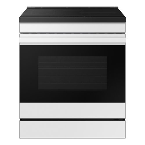 Samsung - Bespoke 6.3 Cu. Ft. Slide-In Electric Induction Range with Air Fry - White Glass-Front_Standard