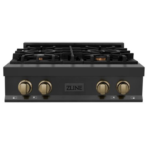ZLINE - Autograph 30 in. Legacy Rangetop in Black Stainless Steel w/ Bronze Accents - Black Stainless Steel