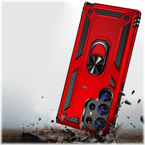 SaharaCase Military Kickstand Series with Belt Clip Case for Samsung Galaxy S23 Ultra - Red HOW TO BUY