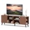 Skyzoo - Mid-Century Modern TV Stand for up to 85" TVs, Media Console with Storage Cabinets & Open Shelves for Living Room - Walnut-Front_Standard