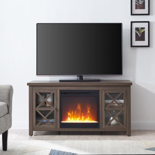 Camden&Wells - Portland Crystal Fireplace TV Stand for Most TVs up to 55" - Coffee Bean-Front_Standard 
