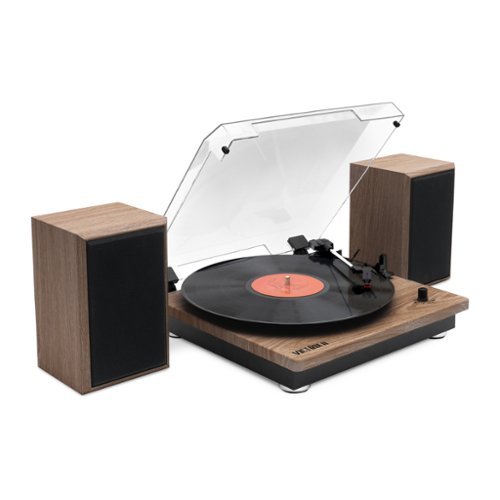 Victrola - Montauk Bluetooth Turntable System - Farmhouse Walnut-Front_Standard 