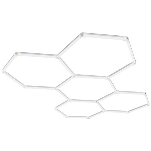 VEVOR - Hexagon Garage Lights, 26400LM, 6500K 5 Grid Systems Honeycomb Hexagonal Garage LED Lights - White-Front_Standard 