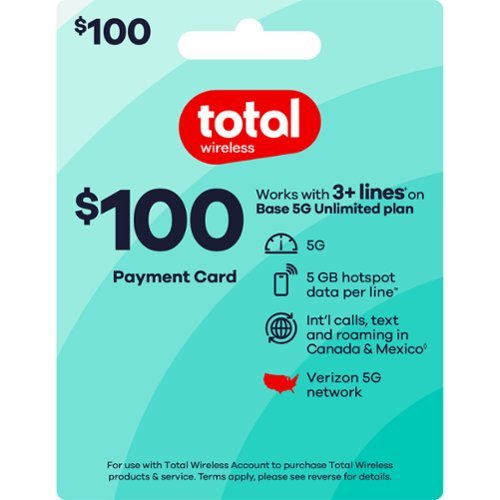 Total Wireless - $100 Prepaid Payment Card [Digital]-Front_Standard 