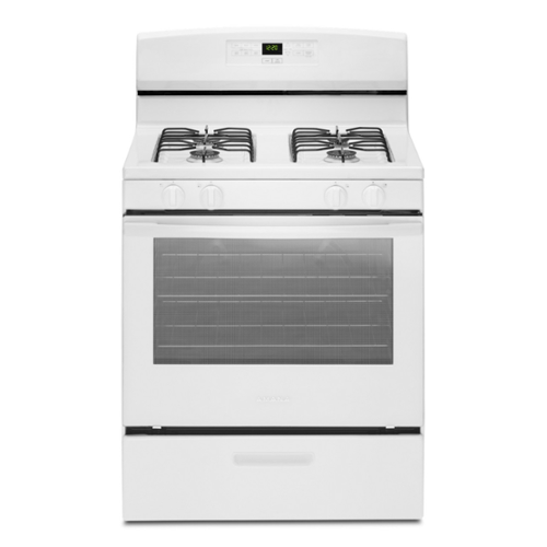 Amana - 5.1 Cu. Ft. Freestanding Gas Range with Bake Assist Temps - White-Front_Standard 