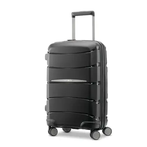 Front. Samsonite - Outline Pro 22x14x9 Spinner Carry On Suitcase - Midnight Black.