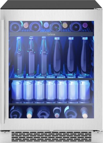 Zephyr - 5.11 Cu. Ft. Brisas 24 in. 8-Bottle and 98-Can Built-in Single Zone Beverage Cooler - Stainless Steel/Glass-Front_Standard 
