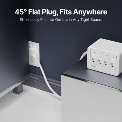Gitryin Desktop Charging Station + 4 USB-C Retractable Charger, 40W, 31.5-Inch flat Cable, 8 AC - White BUY ONLINE
