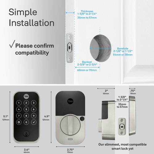 Yale Assure Lock 2 - Smart Lock Wi-Fi Deadbolt with Touchscreen Keypad | Fingerprint Access - Satin Nickel SHOP ONLINE