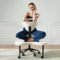 Pinmoco - Ergonomic Cross-Legged Swivel Chair, Adjustable Height Meditation Chair with Back Support - Off-White-Front_Standard