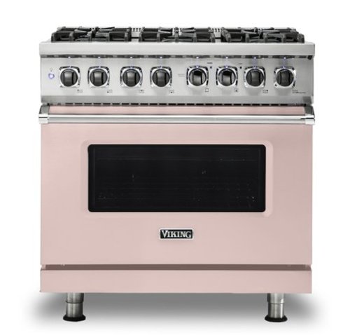 Viking - 5-Series 5.6 Cu. Ft. Self-Cleaning Freestanding Dual Fuel Convection Range - 6 Burner - LP - Blush-Front_Standard 