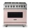 Viking - 36 in. Wide 6 Burner 5-Series 5.6 Cu. Ft. Self-Cleaning Freestanding Dual Fuel Convection Range - LP - Blush-Front_Standard