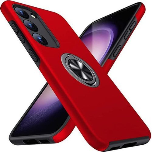 Entronix - Galaxy A16 Case with 360° Ring Grip Stand for Ultimate Protection - Red-Front_Standard 