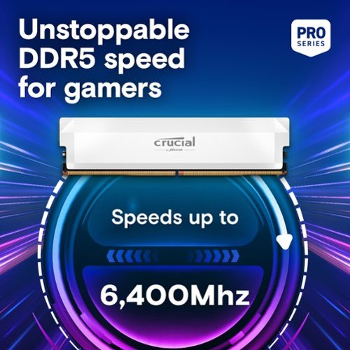 Crucial Pro OC Gaming 32GB (2x16GB) DDR5 6400MHz C38 UDIMM Intel XMP 3.0 & AMD EXPO Desktop Memory - White WORLDWIDE DELIVERY