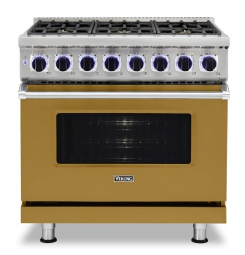 Viking - 36"W./24"D. Dual Fuel Sealed Burner Range-6 Burners-LP - Golden Hour-Front_Standard 