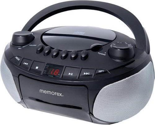 Memorex - BCCD50 AM/FM Top Loading CD & Cassette Player - Black-Front_Standard 