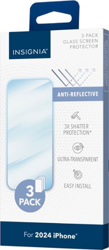 Insignia™ Anti-Reflective Glass Screen Protector for iPhone 16 and iPhone 15 (3-Pack) - Clear BUY IN UAE