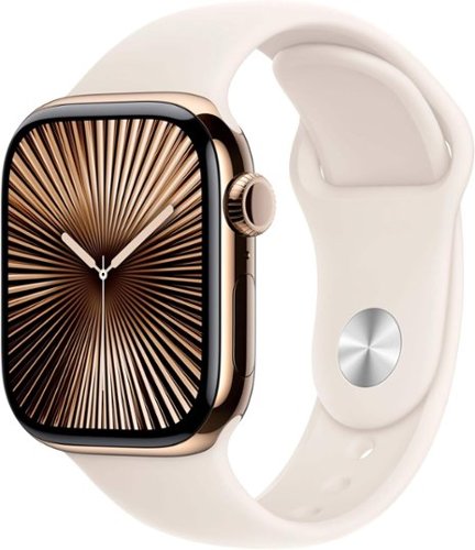 Refurbished Excellent - Apple Watch Series 10 46mm Cellular Titatinum Gold - Gold - (2024)-Front_Standard 