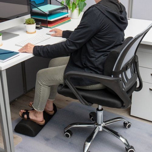 Mind Reader Back And Footrest Set, Under Desk At Work, Ergonomic, Office, Metal Mesh, Back Rest 13L X 12.5W X 4.25H, 2 Pcs - Black WORLDWIDE DELIVERY