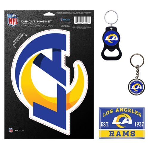 WinCraft - Los Angeles Rams 4-Pack Key Rings and Magnets Set - Multicolor-Front_Standard 