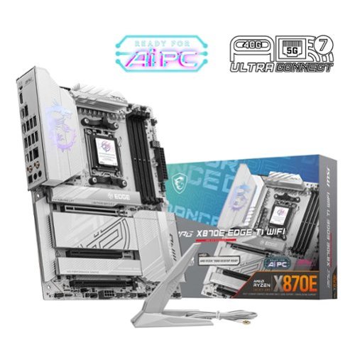 MSI - MPG X870E EDGE TI WIFI (Socket AM5) AMD X870E ATX DDR5 Wi-Fi 7 Motherboard - Gray