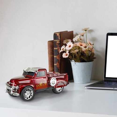 QFX Retro Classic Truck Portable Bluetooth Speaker with Bass Radiator and LED Lights - Red WHERE TO BUY