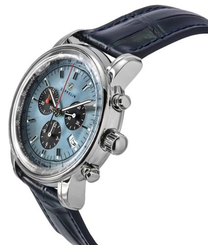 Zeppelin LZ 14 Marine Quartz 88862 Chronograph Leather Strap Ice