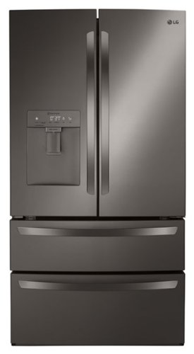 LG - 28.6 Cu. Ft. 4-Door French Door Smart Refrigerator with Water Dispenser - Black Stainless Steel-Front_Standard 