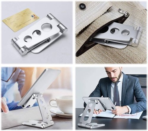 SaharaCase Foldable Stand for Most Cell Phones and Tablets up to 10 - Silver SHOP ONLINE