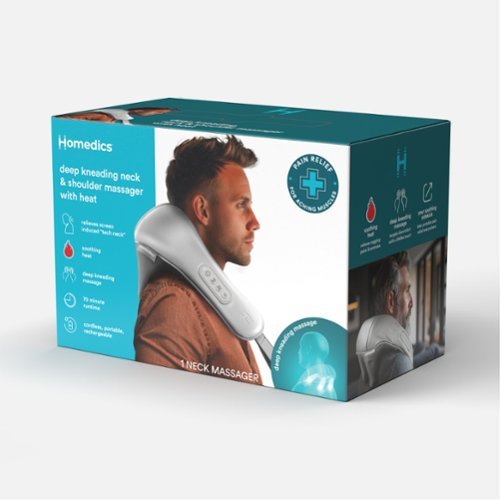 Homedics Deep Kneading Rechargeable Neck & Shoulder Massager with Heat - Gray BUY IN EUROPE