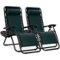 Best Choice Products - Set of 2 Zero Gravity Lounge Chair Recliners for Patio, Pool w/ Cup Holder Tray - Forest Green-Front_Standard